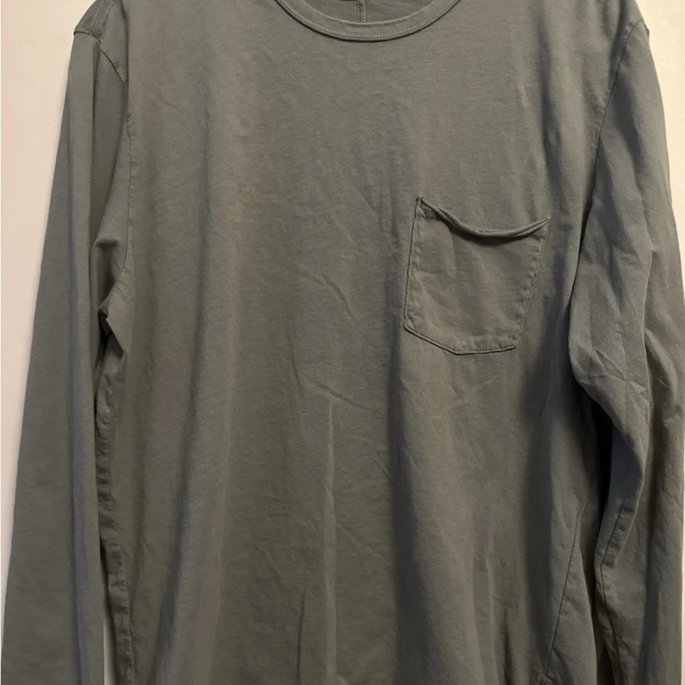 Rag & Bone Miles Principal Jersey Shirt Mens M Gray Pocket Tee long sleeve